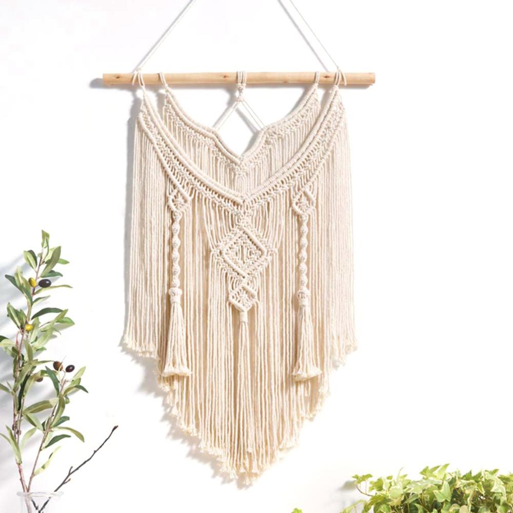 Wall Art Wooden Boho Chic Bohemian Macrame Tapestry Wall Hanging Blanket