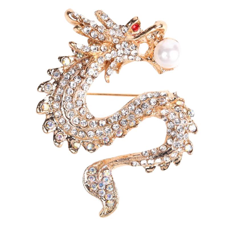 Креативная Личность Китайский Дракон Зодиак Брошь Значок для Женщин Мужчин Украшение Костюма Одежды Ювелирное Изделие Подарок