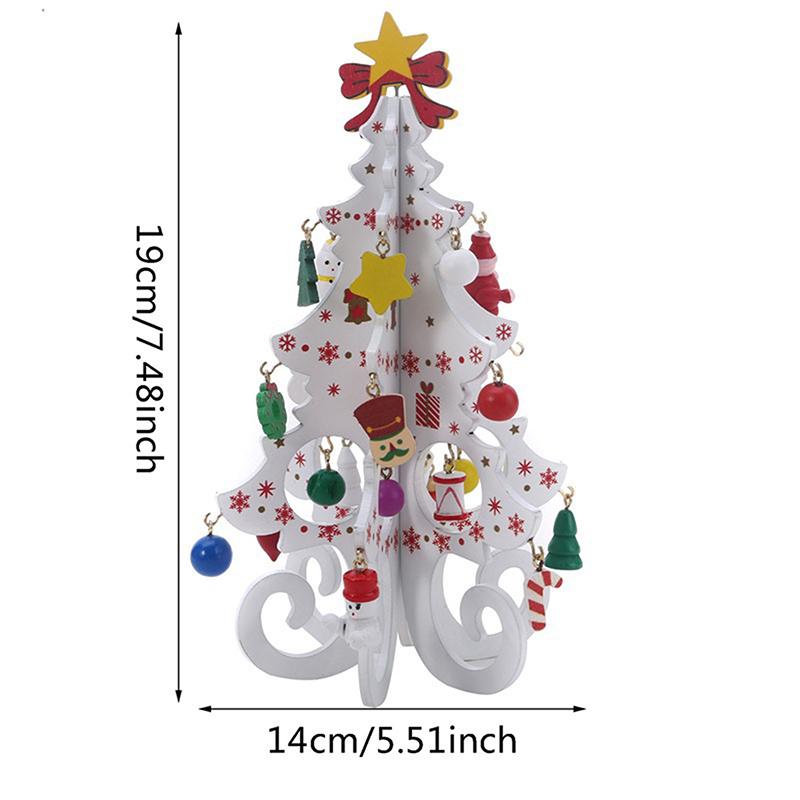 Деревянное украшение на рождественскую елку ручной работы - 1 шт. 3D настольное рождественское украшение с подвесными аксессуарами, праздничный декор, подарок
