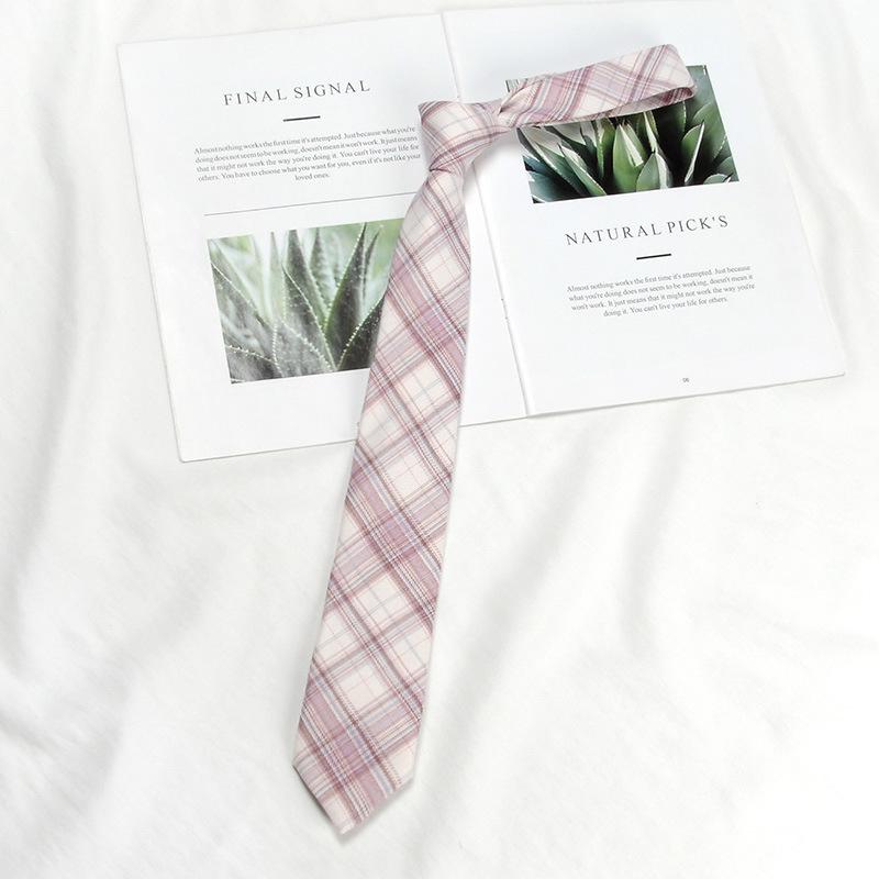 Лимонный Плед Галстук для Школьной Формы с Морской Солью - Ручная Работа в Японском Академическом Стиле для Мужчин и Женщин