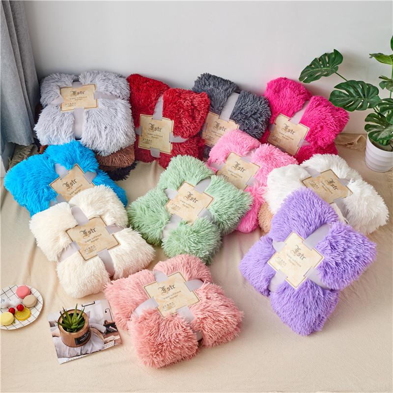 Новое универсальное однотонное одеяло из норки с плюшевой расцветкой тай-дай для четырех сезонов, сохраняющее тепло и комфорт