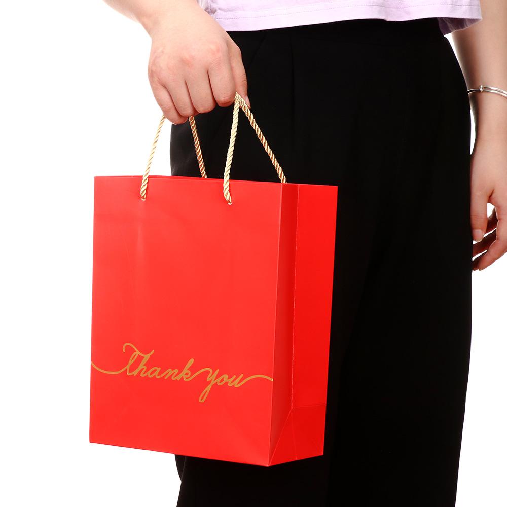 Stamping Thank You Present Decor Gift Boxes Paper Bags Package Bag Handbag