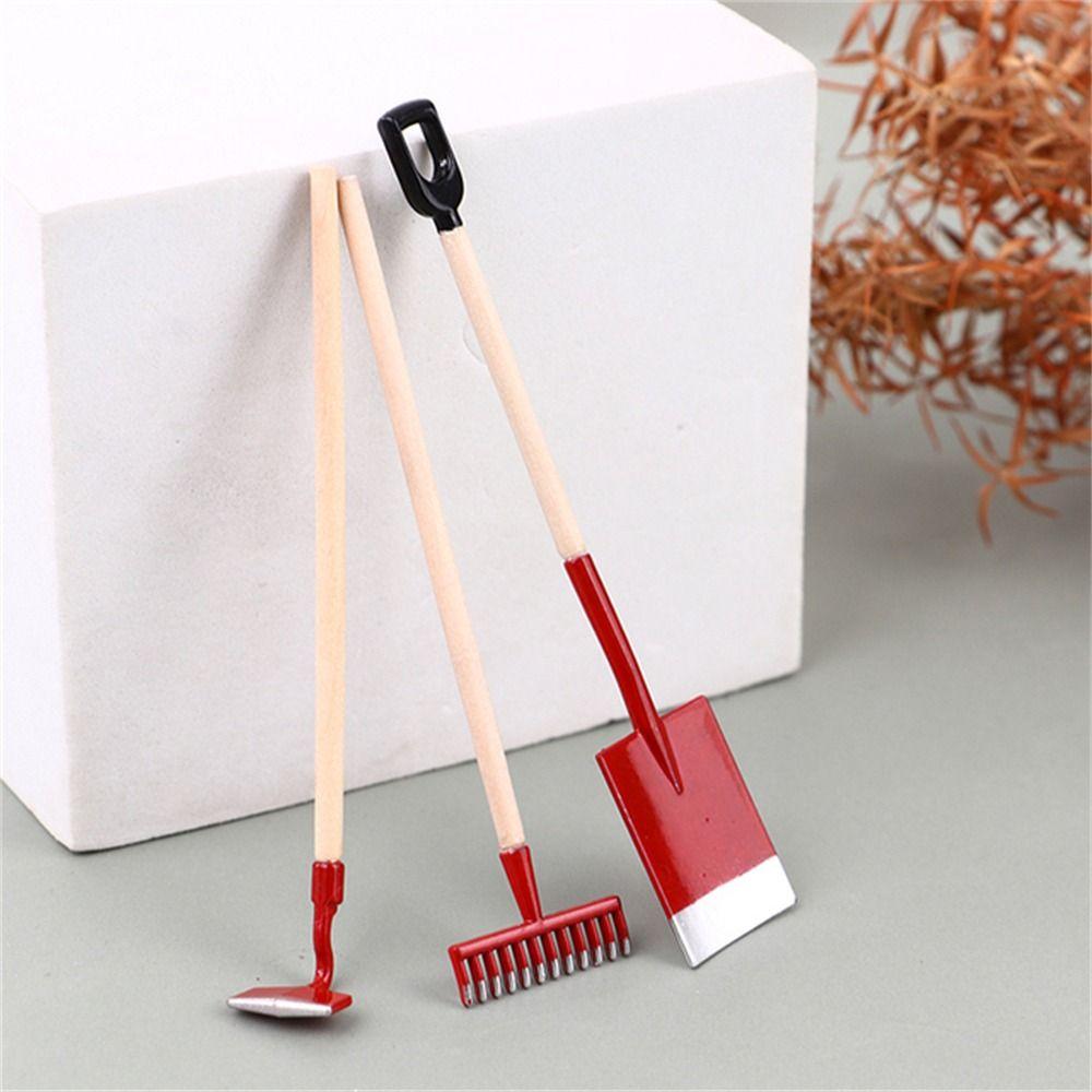 Decoration Home Decor Dollhouse Miniature Farming Tools Shovel Hoe and Pitchfork Simulation Shovel