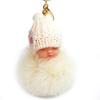 1PC Cartoon Lovely Women Baby Sleep Doll Keyring Plush Bag Pendant Fluffy Fur Ball