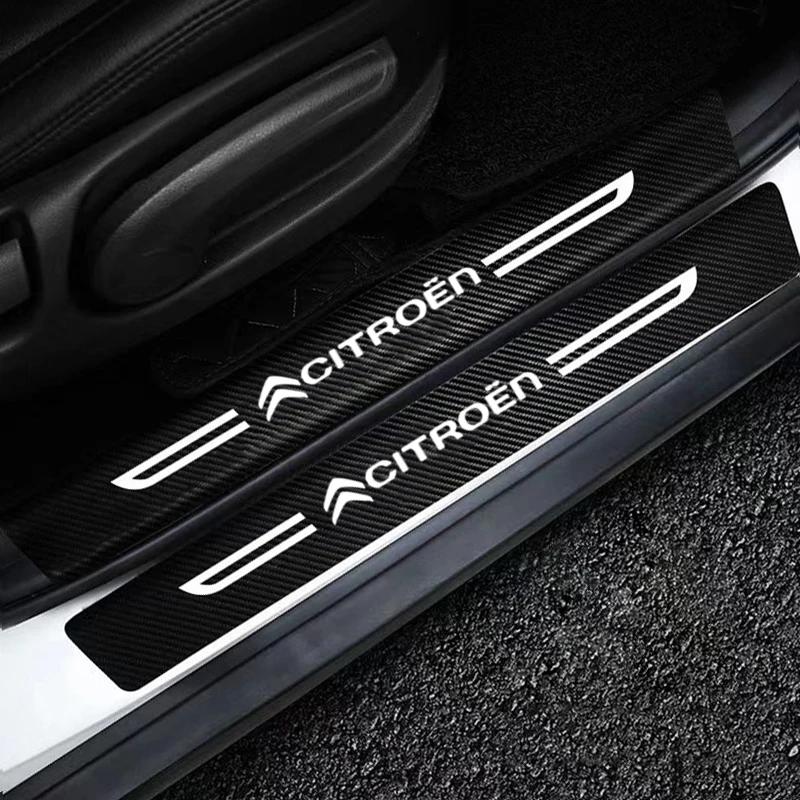 Carbon Fiber Car Door Sill Protector Sticker for Citroen DS SPIRIT DS4 DS7 C1 C2 C3 C4 C5 Berlingo Jumpy Picasso Anti-Scratch
