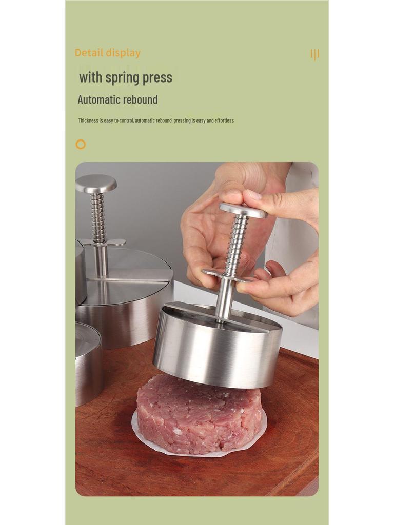 Stainless Steel Non-stick Hamburger Press for Kitchen