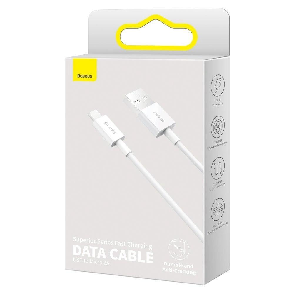 Baseus Superior Cable Usb - Micro Usb Cable For Fast Charging 2A 1M White (Camys-02)