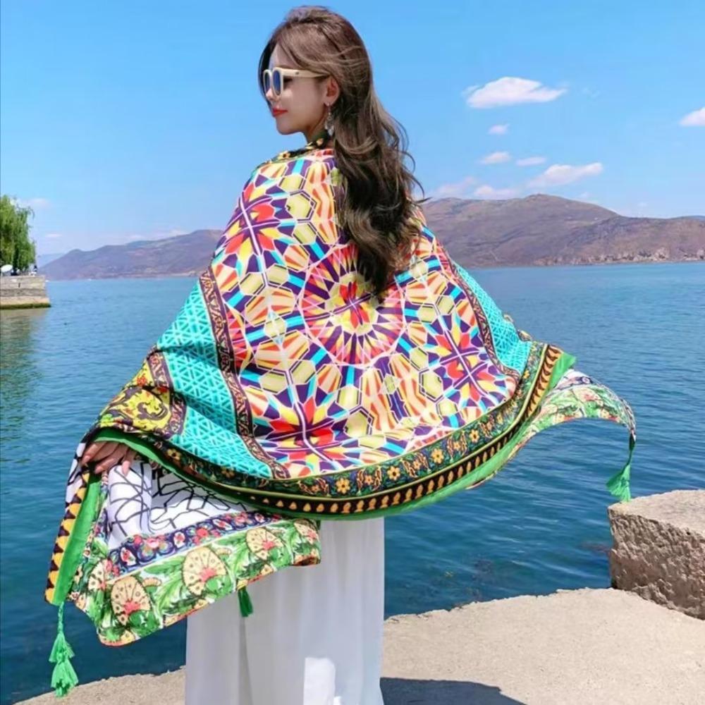 90x180cm Bikini Large Shawl Wrap Long Headband Hijab Shawl New Swimsuit Wrap Summer