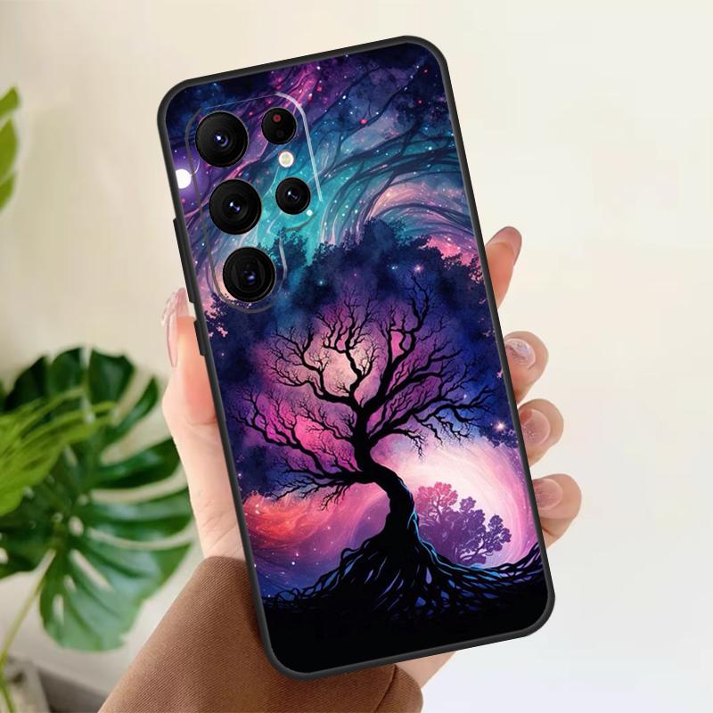 Tree of Life Space Galaxy Stars Soft Case For Samsung Galaxy S25 S21 S22 S23 S24 Ultra S9 S10 Plus S20 FE S24 FE Phone Cover