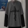 Gothic Goth Style Tshirt Mall Goth Tops Punk Long Sleeve Oversized T-shirt Japanese Streetwear Fashion Korean Style