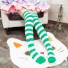 Socks Green White Thigh Highs