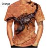 Мужская модная футболка, летняя повседневная футболка с коротким рукавом и 3D принтом «Скорпион»