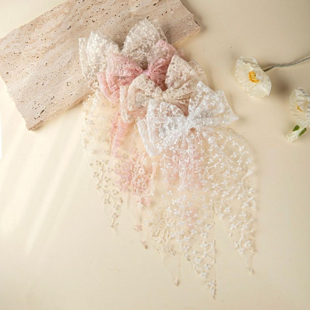 Princess Style Bow Hair Clip Lace Headwear Lovely Swallowtail Bow Hairpin  Wedding Season