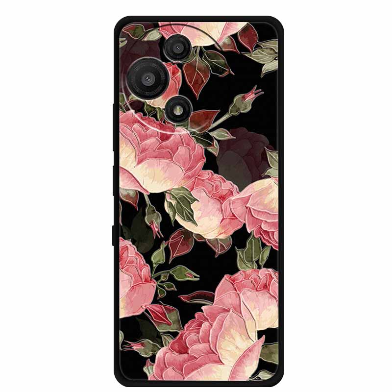 Для TCL 60 SE Nxtpaper Чехол 3D Тиснение Рельефные Цветы Черный ТПУ Силикон Мягкая Задняя Крышка Чехлы Для TCL 60R Чехол 6.7" Fundas Сумка