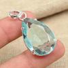 Faceted Blue Topaz Gemstone Handmade 925 Sterling Silver Jewelry Birthday's Gift Pendant