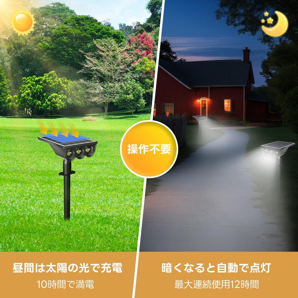 Солнечные фонари, Садовые фонари для улицы, Освещение, 1500 мАч, 3 светодиода, Переключаемые между теплым белым и нейтральным белым, Безопасность и стихийные бедствия