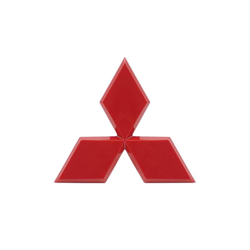 For Mitsubishi Outlander Ralliart Lancer ASX Pajero Delica EVO Car Badge Front Grille Rear Trunk Hood Lid Logo Emblem Accessorie