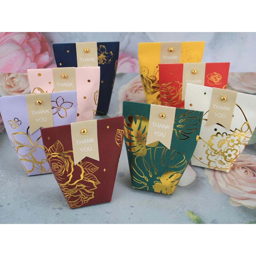 10 шт. Высококачественная бронзовая бумажная коробка конфет, шоколадные сувениры, подарочная коробка, пакет «Спасибо», сумка для дня рождения, вечеринки, рождества, свадьбы, принадлежности