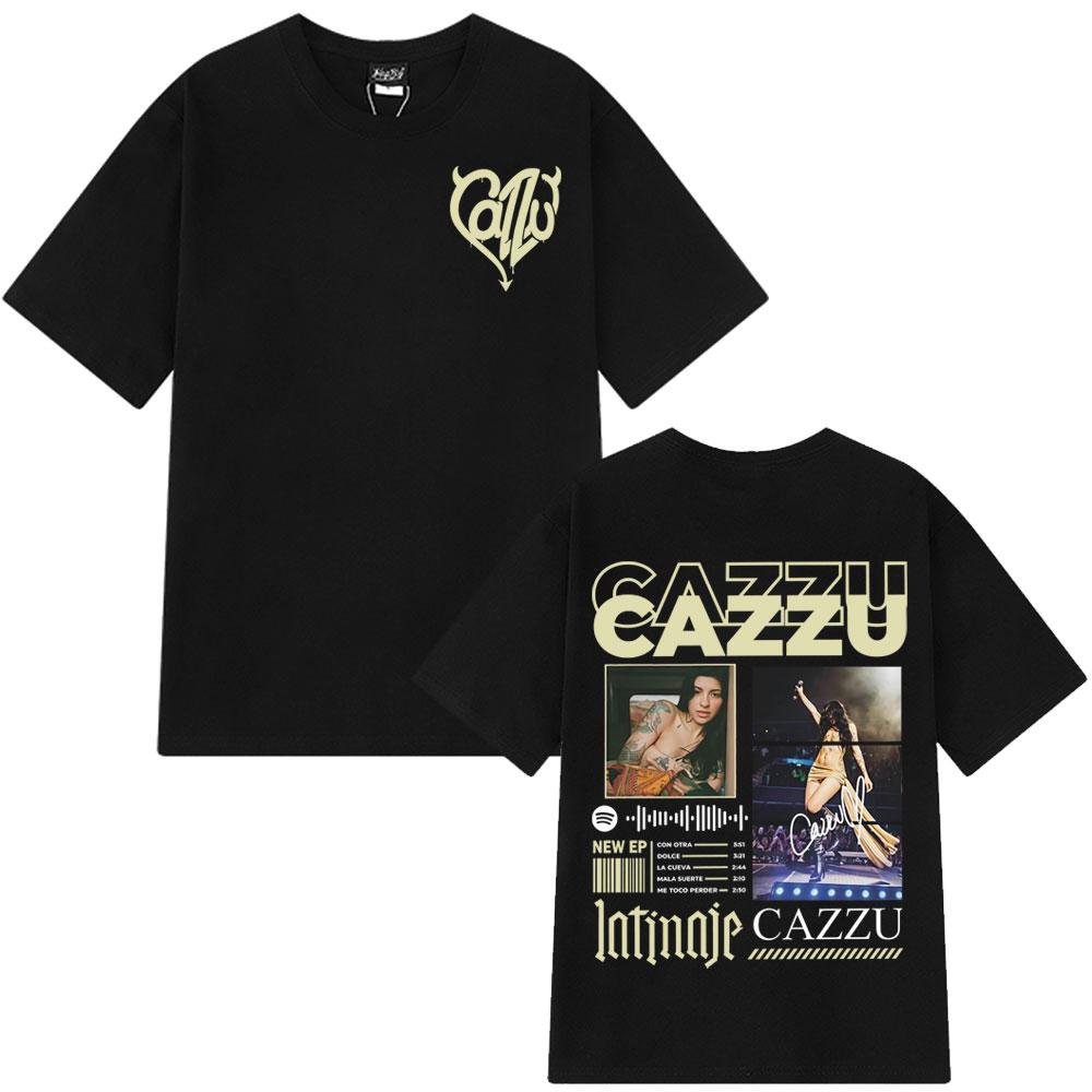 Summer Singer Cazzu New Album Pure Cotton Printed Leisure T-shirt Men Oversized Crewneck Short Sleeve Cozy Aesthetic