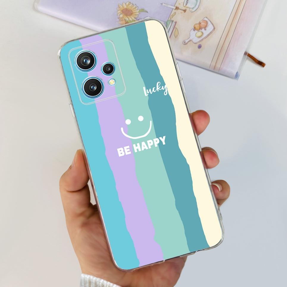 RMX3521 Чехол для телефона Realme 9 4G Задняя крышка С узором Сердце Любовь для пары Защита камеры Бампер Для Realme9 Мягкий силиконовый чехол