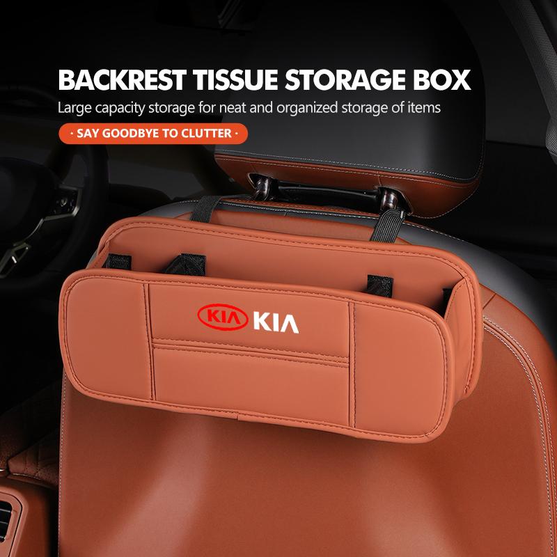 AABIU1 For KIA Car Seat Back Organizer Backseat Storage Bag Foldable Tissue Box Cerato Soul Venga Forte Spectra Sedona Niro Cadenza