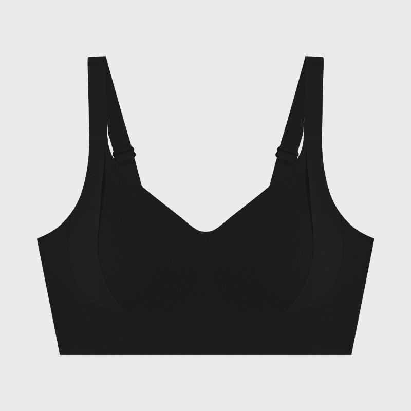 FINETOO Plus Size Women's Widened Shoulder Strap Bra Seamless Mesh Pull-up Underwear Female Full Coverage Vest Sport Bralette