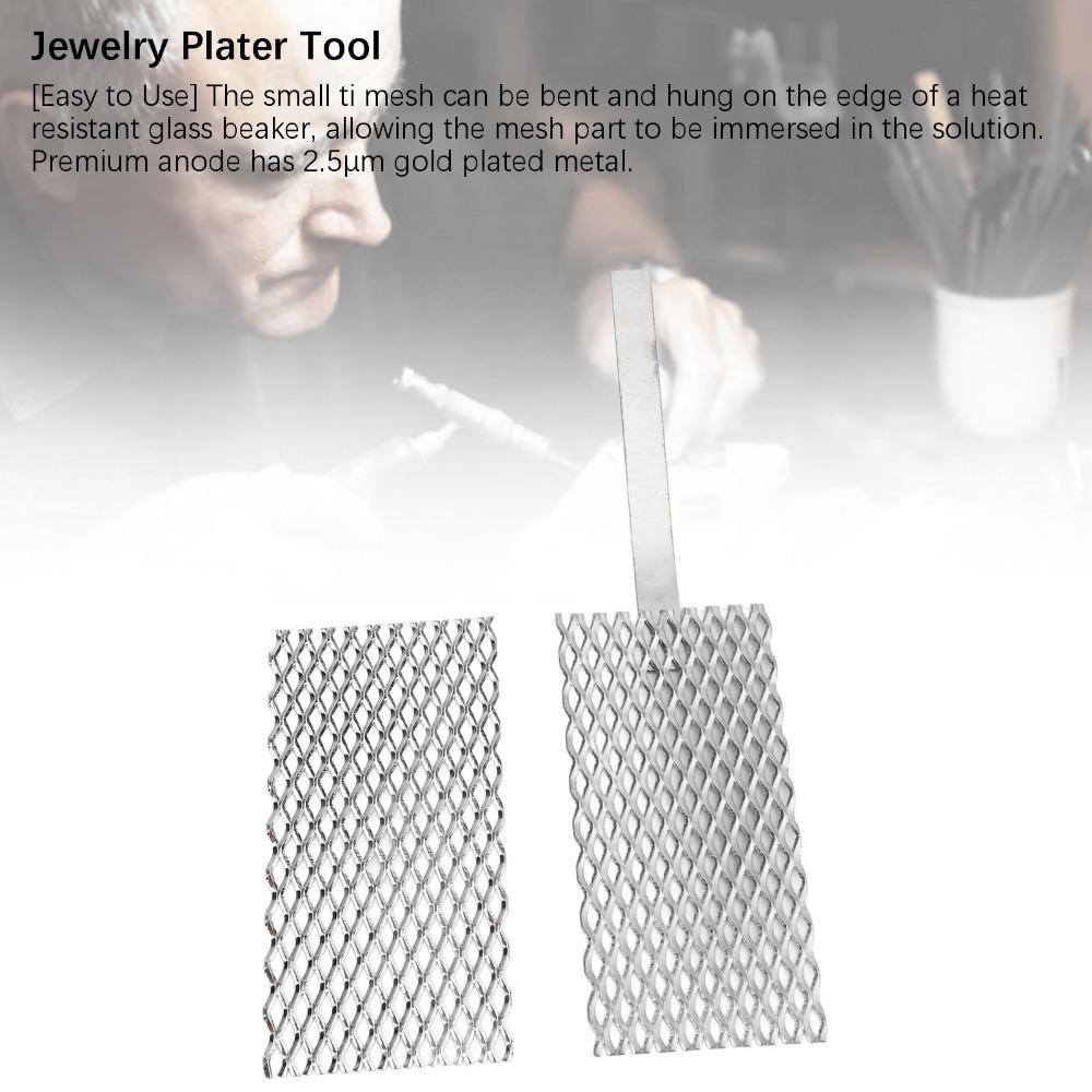 2 Pcs Platinized Titanium Anode Silver Rhodium Plating Tool Jewelry Plating Tool Jewelry Display