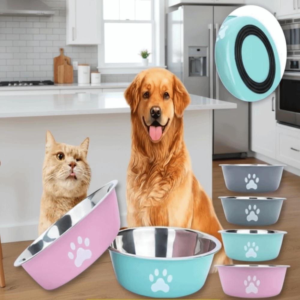 Anti-slip Cat Bowl Stainless Steel Dog Water Bowl New Dog Bowl Suitable for Puppies