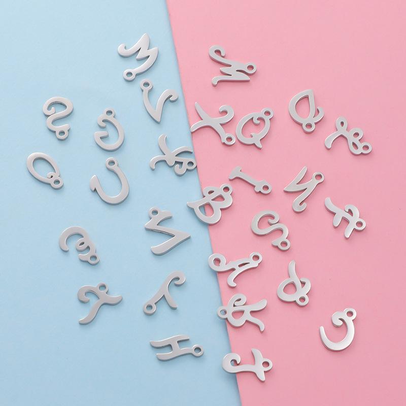 Зеркально полированные подвески-буквы из нержавеющей стали A-Z для изготовления украшений своими руками