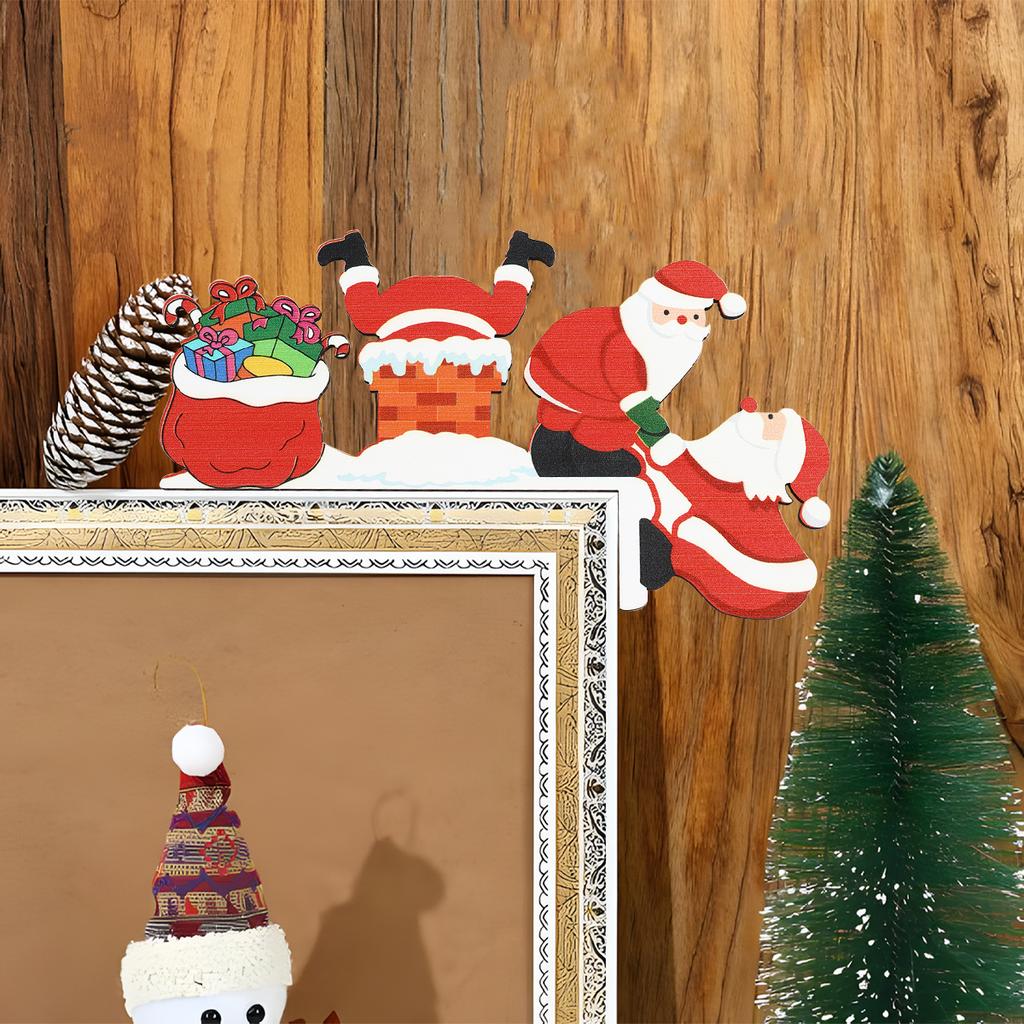 Christmas Santa Claus Wooden Door Frame Decoration Merry Christmas Decor for Home 2025 Navidad Xmas Tree Ornament New Year 2026