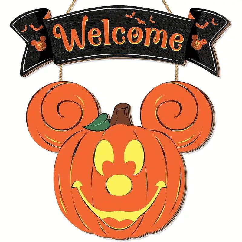 Halloween Wood Wall Hanging Welcome Mickey Welcome Door Hanging Door Number Living Room Wall Decoration Door Number