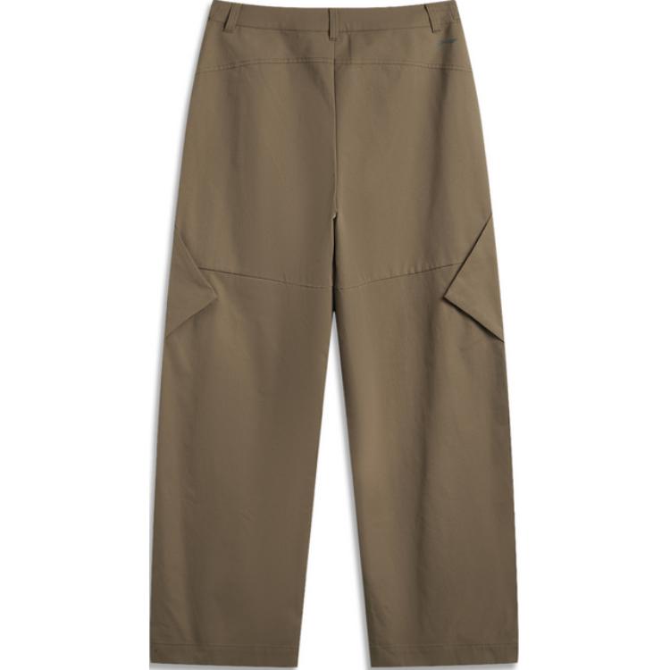 Li Ning CF Comfort однотонные прямые повседневные брюки женские низ тиково-коричневый AYKU724-7