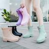 New Fashion Women's Work Rain Boots Outdoor Garden Waterproof Rubber Water Shoes Kitchen Non-slip Mid-Calf Ankle Boots For Women