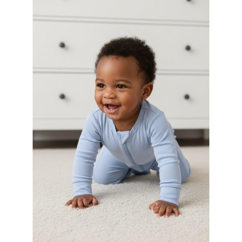 Baby Romper Bamboo Fiber Zip Sleepwear Newborn Thin Style