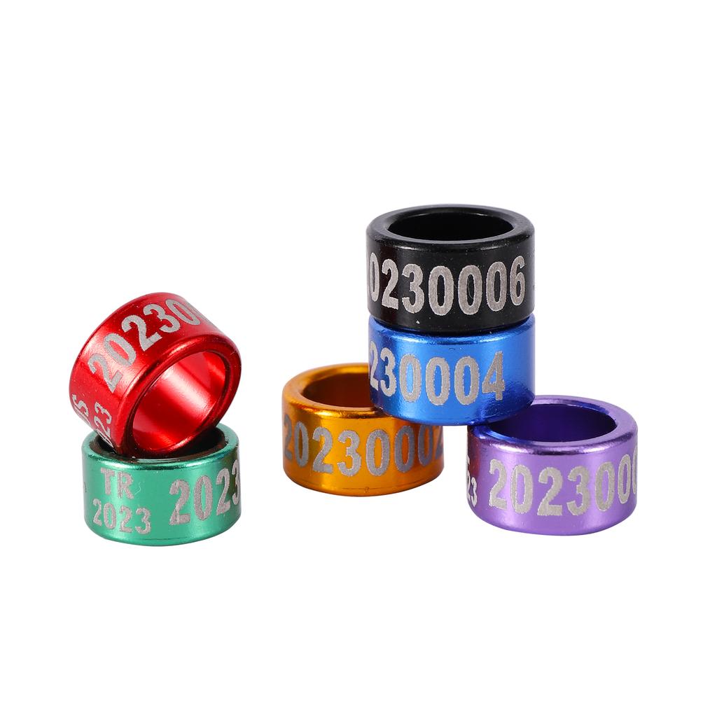 Алюминиевое кольцо для голубиной лапки с настраиваемым внутренним диаметром 8 мм/10 мм. Печать «Код страны + Год + Серийный номер». Кольцо для лапки птицы 30 шт.