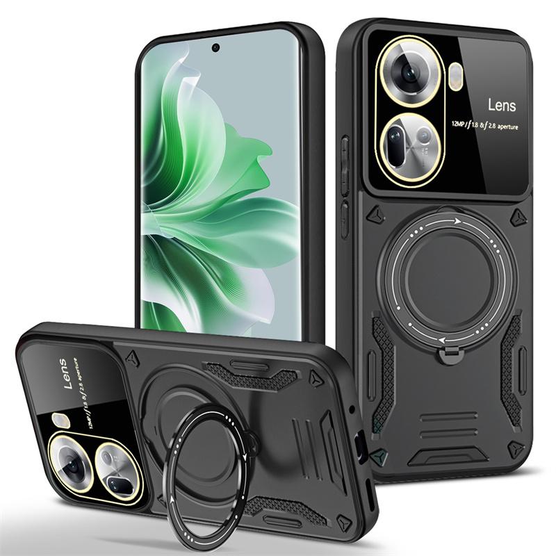 Для Oppo Reno 11 5g чехол CPH2599 противоударный подставка магнит кольцо бронированный телефон чехлы для Oppo Reno11 5G глобальный 6.7" задняя крышка