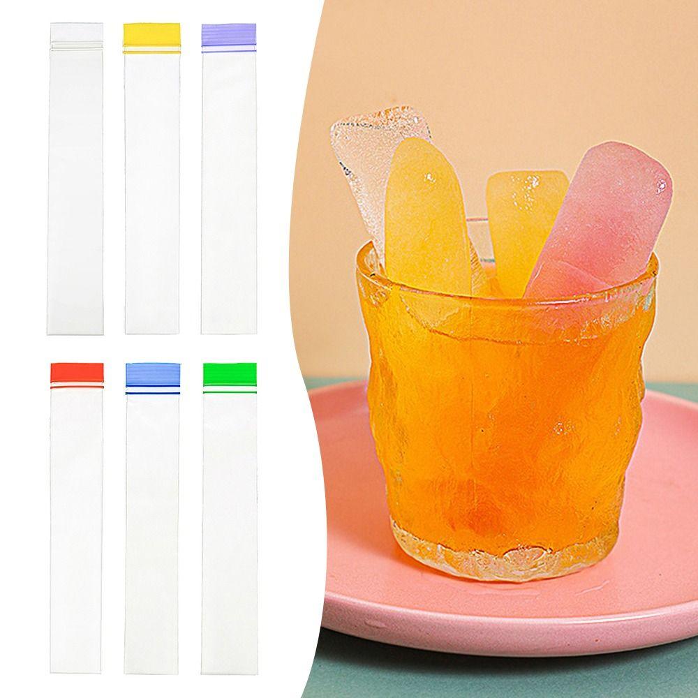 20PCS Freezer Ice Popsicle Bags Colorful Freezer Bag Transparent Ice Cream Bag  for Summer
