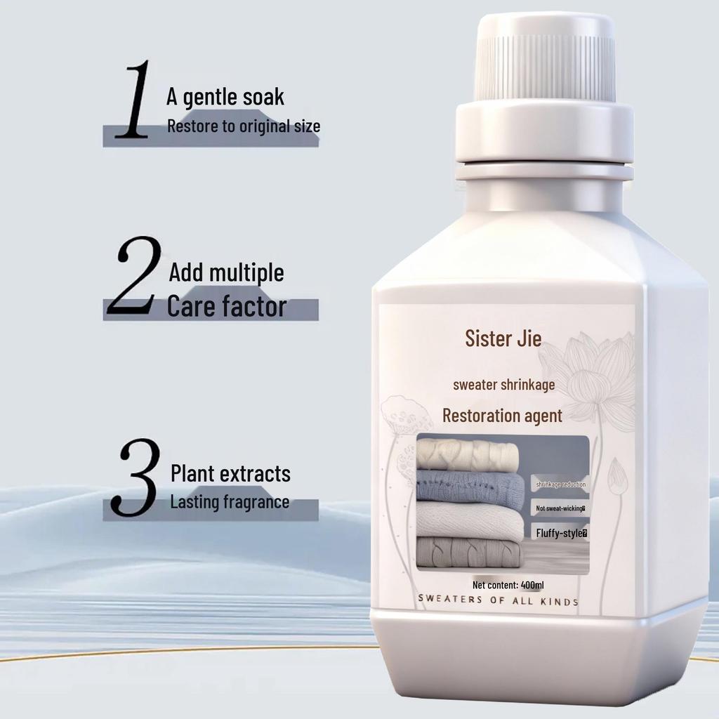 Стиральный порошок для ремонта свитеров из шерсти и кашемира: Уменьшает усадку, Восстанавливает пушистость, Повышает гладкость