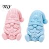 Faceless Gnome Ornament 3D Printed Sitting Figurine, Holding Star Knitted Hat Dwarf Tabletop Statue Statue, Decoration for Home Office Table