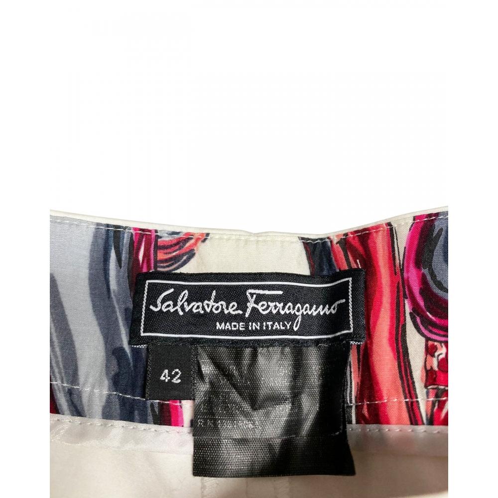 Salvatore Ferragamo White Trousers In White Silk White