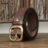 Персонализированный ремень в корейском стиле с машинным тиснением, из кожи растительного дубления, мужской, из натуральной воловьей кожи, с пряжкой-булавкой