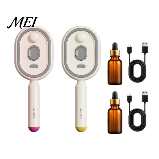 Self-Cleaning Massage Brush 1/2Pcs Electric Spray Air Cushion Brush, USB Rechargeable Misting Scalp Anti-Frizz Steam Comb for Dry Damaged Hair