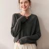 2025 Women's Cashmere Sweater - Round Neck, Osmanthus Stitch, Loose Fit, Curved Hem, Long Sleeve, Autumn/Winter Collection