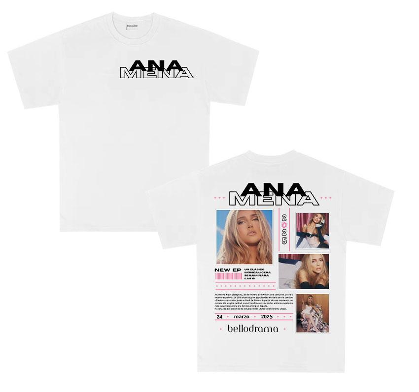 Singer ANA UnisexA Tour 2025 new album T Shirt Unisex Womens 100 Cotton Oversized Tshirts Retro Aesthetic Fashion Tshirt Streetwear