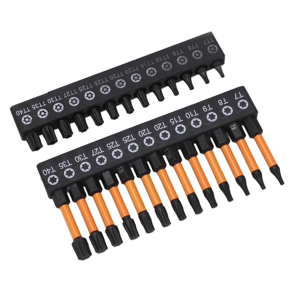 26Pcs Screwdriver Bit Star S2 Alloy Steel 14in Hex Shank Screwdriver Bit for Maintenance