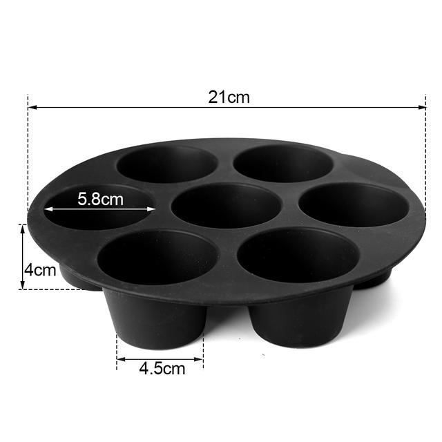 7 Holes Airfryer Silicone Pot Muffin Cake Cup Mold Baking Pan for Pastry Air Fryer Microwave Oven Baking Tray Kitchen Accessorie