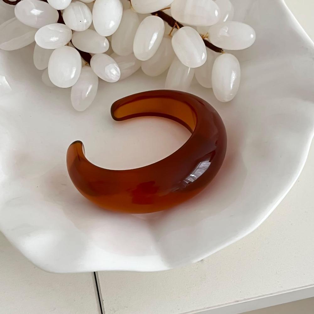 Зеленый широкий браслет-манжета, прозрачное ретро-кольцо для руки, милый акриловый открытый браслет для женщин