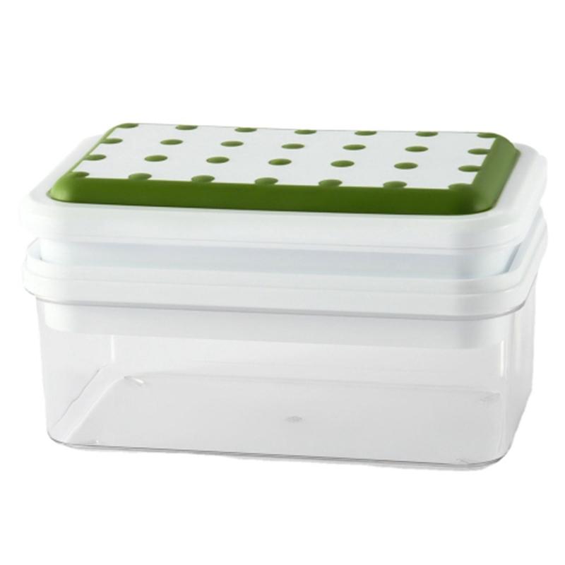 Double Layer Ice Cube Maker Mold Box Kitchen Press Ice Tray with Lid (BPA Free,No FDA Certificate)