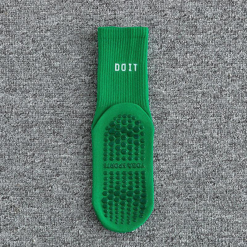 Хлопковые дышащие носки для йоги до середины икры, однотонные полосатые противоскользящие спортивные носки, носки для пилатеса, носки для танцев, фитнеса и тренировок