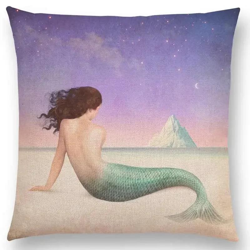45x45cm Elegant Women Lovely Girl Shakespeare Fantasy Painting Moon Night Swan Dream Tree Cushion Cover Sofa Throw Pillow Cover